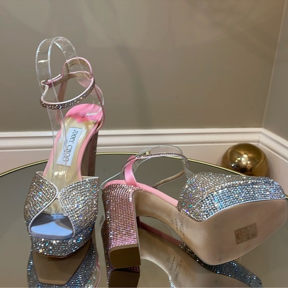 Jimmy Choo Sacaria 120 Crystal Embellished Platform Heeled Sandals size 37 - Picture 9 of 17
